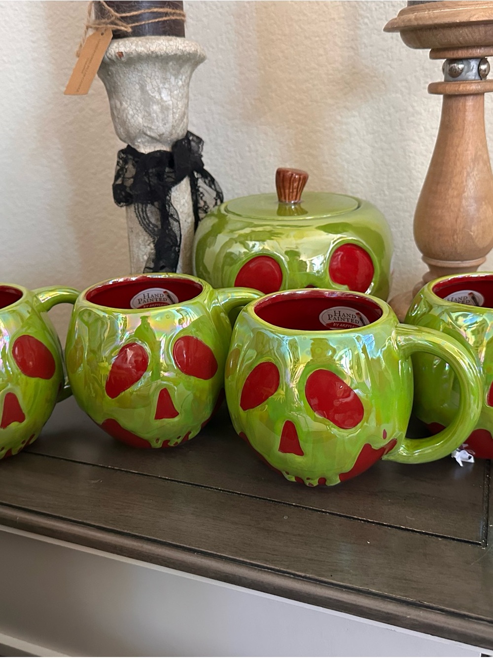 Disney Green & Red Skull Poision Apple Mug Snow White Halloween TJmaxx homegoods
